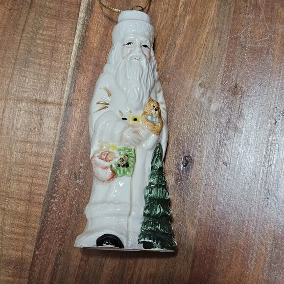 Enesco Santa Christmas Tree Ornament 4.25" Porcelain 1995 Vintage Holiday Decor - Picture 6 of 7